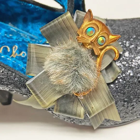 Irregular Choice Sparkle Heels in Black and Silver - Picture 9 of 10